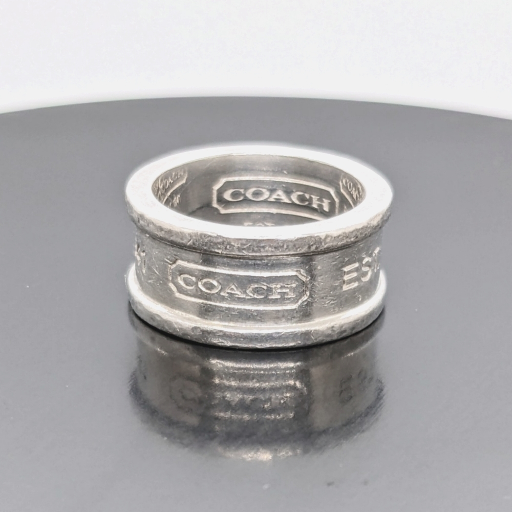 COACH Logo 925 Sterling Silver Ring/Band